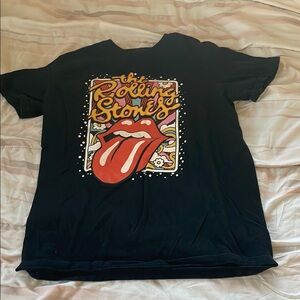 The Rolling Stones Black and Red Graphic Tee